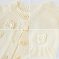 thumbnail image 5 of Girls' Handmade Flower Knit Cardigan Round Neck Long Sleeve Sweater Jacket, 5 of 12