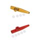thumbnail image 1 of 2x flautas de boca de armónica Kazoo de metal CUTICAT con cinco diafragmas ajustables rojo dorado, 1 of 8