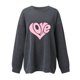 thumbnail image 2 of Gibobby Divertidas Sudaderas Sudadera con capucha de manga larga con cuello redondo y estampado de amor para el día de San Valentín al libre para mujer 6 (Gris, L), 2 of 5