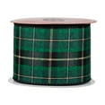 thumbnail image 3 of Northlight Green and Black Plaid Christmas Wired Craft Ribbon 2.5" x 10 Yards, 3 of 6