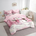 thumbnail image 4 of Castle Fairy Teens Kawaii Snowman 7-Piece Bedding Comforter Set,Xmas Tree King Bedding Sets,Merry Christmas Ultra Soft Bed Sheets,Super Cozy Room Decor, 4 of 9