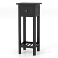 thumbnail image 2 of Furnibear 2 Tier Slim Nightstand Bedside Table with Drawer Shelf - Black - Bedroom Accent Nightstand Furniture, 2 of 9