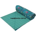 thumbnail image 4 of Handblock Multi Vintage BirdParadisePrint Handmade Cotton Kantha Quilting Throw Blanket Hippie Queen/King Size Bohemian Block Kantha Quilt with 2 pillow cover, 4 of 5
