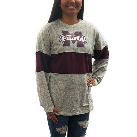 Mississippi State University Alumni - Mississippi State Bulldogs Oversized Tee; Long Sleeve T - Shirt University Apparel Clothing