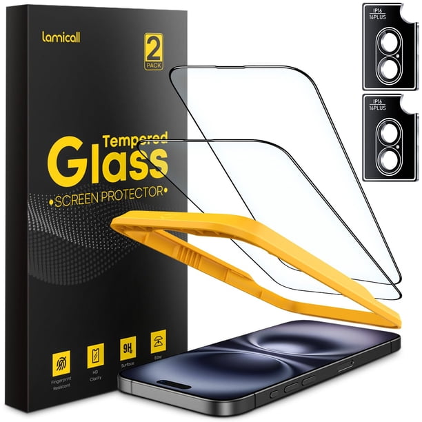 Protector de pantalla y lente de cámara para iPhone 16 Plus Lamicall