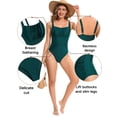 thumbnail image 4 of PPCHVOY Retro One Piece Swimsuit for Women Tummy Control Ruched Slimming Swimsuits with Adjustable Straps Vintage Front Push Up Halter Bathing Suit Modest Full Coverage Swimwear, 4 of 7