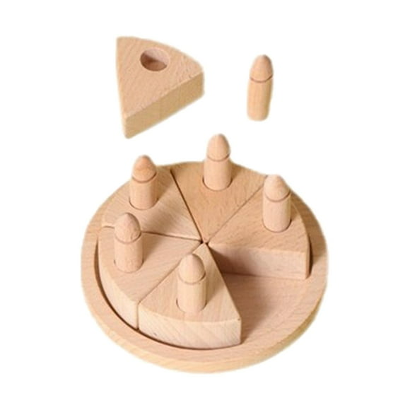 Bunblic Wooden Cutting Birthday Cake Toys Toddlers Cake Set Cognitive Toys Play Foods Birthday Fake Cake Toy for Girls and Boys Toddlers