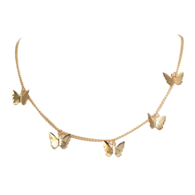 Collar de mariposa, cadena clásica de moda para novia, , niña, cumpleaños oro jinwen Collar