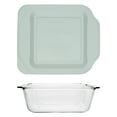 thumbnail image 4 of Pyrex 222-D 2.5Qt Deep Glass Baking Dish and 222-PC 2qt Sage Green Lid (2-Pack), 4 of 5