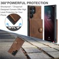 thumbnail image 5 of Allytech 2 in 1 Detachable Wallet Case for Samsung Galaxy S24 Ultra, [Support Wireless Charging] [4 Card Slots & 2 Cash Pocket], Retro PU Leather Magnetic Closure Shockproof Anti-Drop Slim Case, Brown, 5 of 8