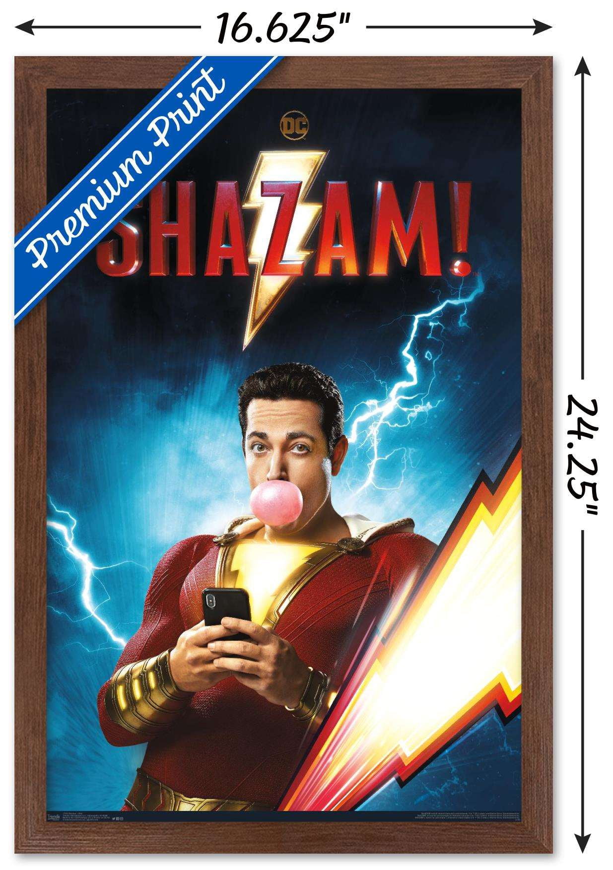 DC Comics Movie - Shazam - Chill Wall Poster, 14.725" x 22.375", Framed