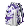 thumbnail image 2 of Butterfly Themed College Backpack - Stylish & Functional Bookbag with Laptop Compartment, Side Water Bottle Holder, Durable Fabric, 2 of 6