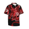 thumbnail image 2 of Japanese Red Dragon Men's 3d Print Casual Button Down Shirts, Novelty Hawaiian Short Sleeves 3xl, 2 of 8