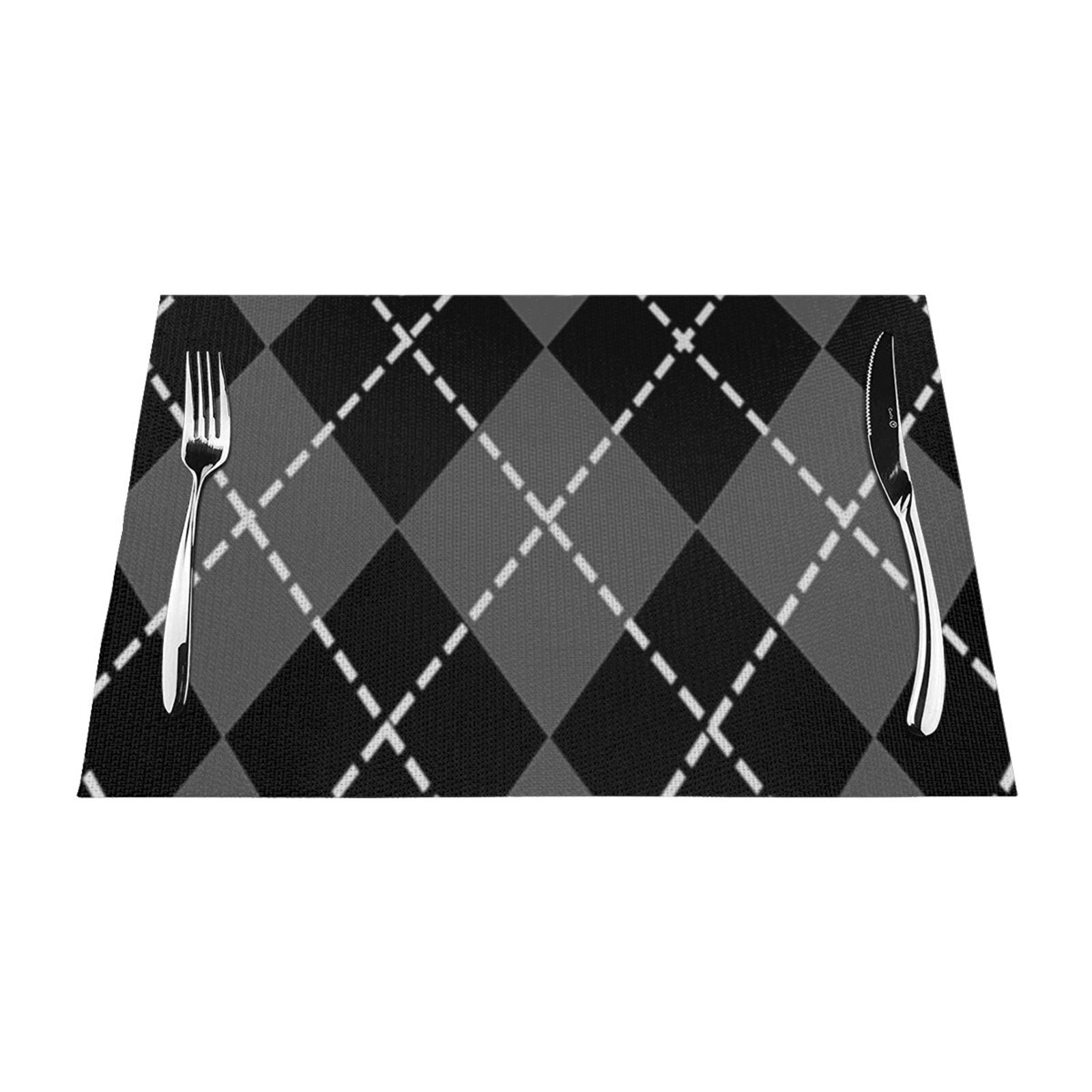 ZNDUO Placemats, 1 PCS Heat Resistant Stain Resistant Woven PVC