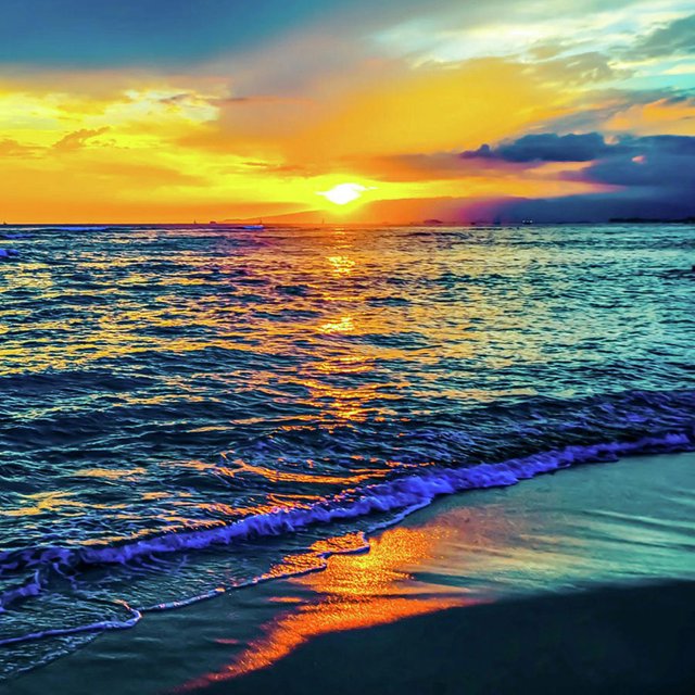 Wdftyju Kits de pintura de diamantes 5D DIY Taladro redondo completo Amanecer en el mar Mosaico (V2211) Wdftyju 7am3eg3mf3jf4lu5D02