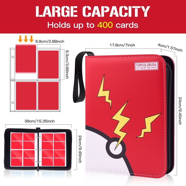 Card Binder 4 Pocket, Trading Card Holder Fits 400 Cards With 50 Removable Sleeves, Portable Collection Card Ablum