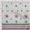 thumbnail image 1 of oneOone Silk Tabby Fabric Stripe & Floral Panel Print Fabric By Yard 42 Inch Wide, 1 of 3