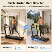YPOO Foldable Treadmill with Incline, 2.5HP Portable Walking Pad with Handle for Home Office, LED Display, Remote Control and 300 lbs Capacity