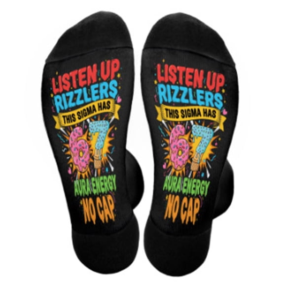 BRICH Adult 67 Socks Six Seven Sock Ice Cream 6 7 Socks Funny Gifts Baseball Crew Sock Black3 One Size