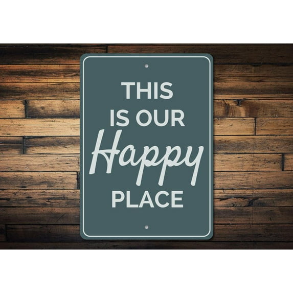 Our Happy Place Novelty Decor, Metal Wall Sign - 10x14 Inches