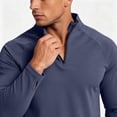 thumbnail image 5 of Hngshg Mens Athletic Shirts Quick Dry Slim Quarter Zip Mock Neck Tops Stretchy Long Sleeve Sports Gym Shirts, 5 of 7