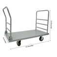 thumbnail image 2 of Platform Truck Cart, Heavy Duty Platform Truck, Heavy Duty Push Cart with Detachable Rear Guardrail, Load-bearing Capacity: 907.18kg/2000 lbs, 2 of 18