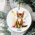 thumbnail image 2 of Personalized Chausie Hybrid Cat Christmas Ornament, Customized Ornament with Cat Name, Christmas Ornament, Gift for Mother's day, Father's day, Christmas, Birthday, Gift for Cat Lover, 2 of 5