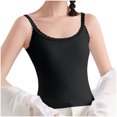 thumbnail image 4 of Fanxing Crop Tank Top for Women Basic Solid Spaghetti Strap Camisole Cotton Sleeveless Bralette Black,M, 4 of 6