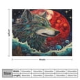 thumbnail image 2 of Colorful Lone Wolf Flannel Throw Blanket for Gifts for Women Men Girls Boys All Seasons, 2 of 7