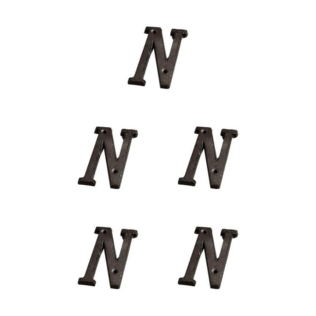 Maytalsory Metal House Number Plaque Durable And Rustproof Easy To Install Metal Letters House Numbers Iron Decoration Doorplate B17--N 5Set