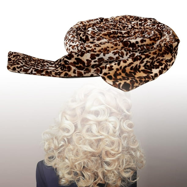 Mujeres Heatless Curling Rod Headband Overnight No Heat Rollers , Leopard Baoblaze Cintas para la cabeza con varilla para rizar