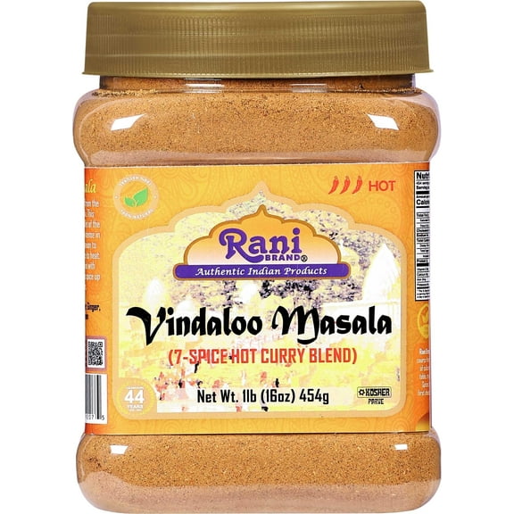 Rani Vindaloo Curry Masala Natural Indian Spice Blend 16oz (1lb) 454g PET Jar ~ Salt Free | Vegan | Gluten Friendly | NON-GMO | Kosher | No Colors | Indian Origin