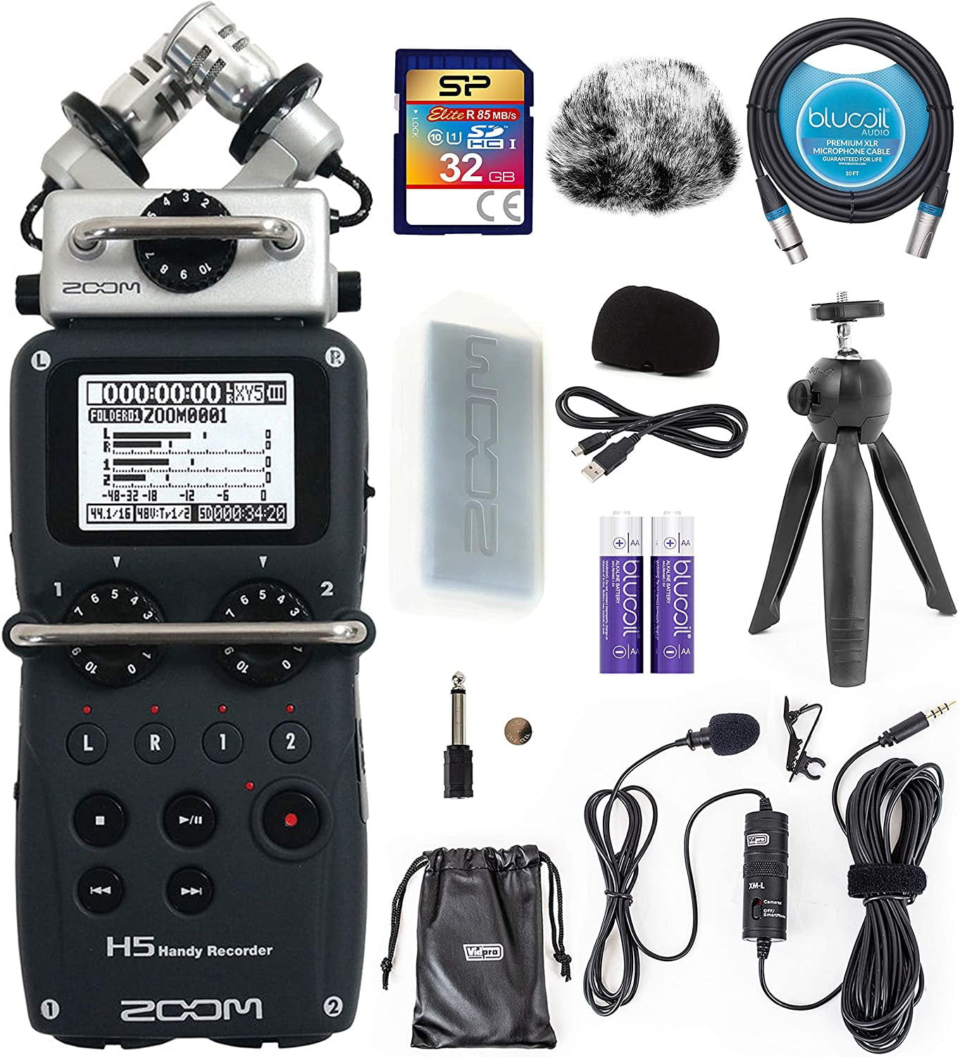 Zoom H5 4-Track Handy Recorder with Movo ESSENTIALS Bundle IncludesDeadcat Windscreen Remote Commander and 32GB SDHC Memory Card 