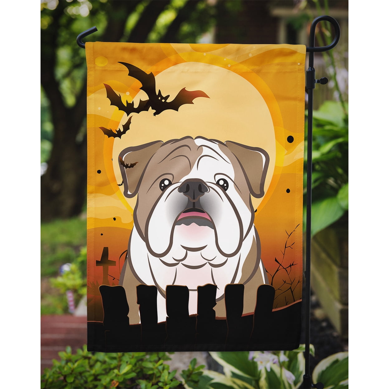 Halloween English Bulldog Garden Flag