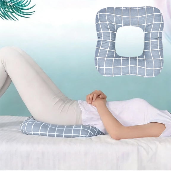 Pressure Relief Seat Cushion with Hollow Design, Pearl Cotton Buttock Pad Prevents Bedsores, Fully Washable Ulcer Prevention Cushion for Bedridden Recovery Home Hospital Use