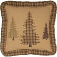 thumbnail image 4 of VHC Brands Cedar Ridge Tree Print Cotton Burlap Rustic Bedding Appliqued Square 18x18 Filled Pillow, Natural Tan, 4 of 6