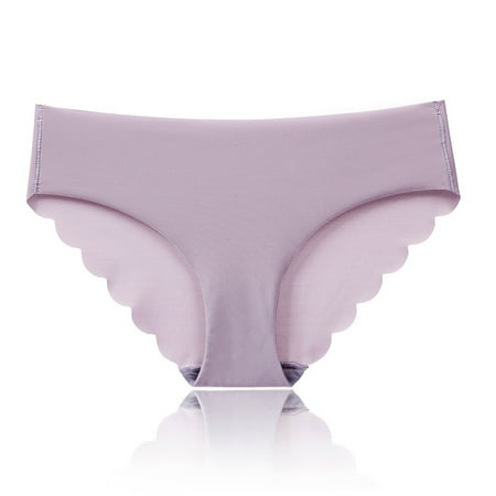 

Best Gift! MIARHB Ladies Sexy Solid Color Ice Silk Seamless Wave Low-rise Panties