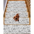thumbnail image 2 of Boho Grey Floral Stair Treads for Wooden Steps Indoor Runner Rug Carpet, Vintage Farmhouse Paisley Plant Leaf 10 Pieces Peel and Stick Staircase Step Treads Covers Washable Throw Door Mats, 30"x8", 2 of 6