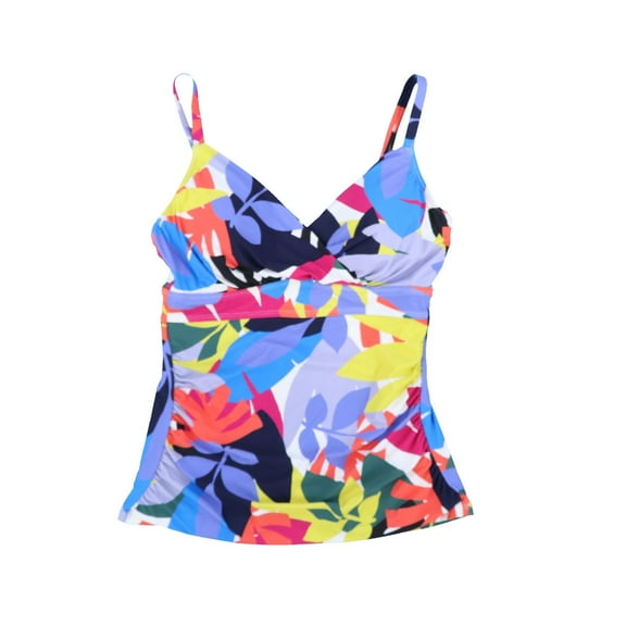 Anne Cole Women's Tankini Swim Top V-Neck Multi 32DD/34D New