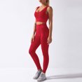 thumbnail image 2 of Conjunto de sujetador y leggings deportivos para mujer Pantalones de yoga para ciclismo estampados, 2 of 8