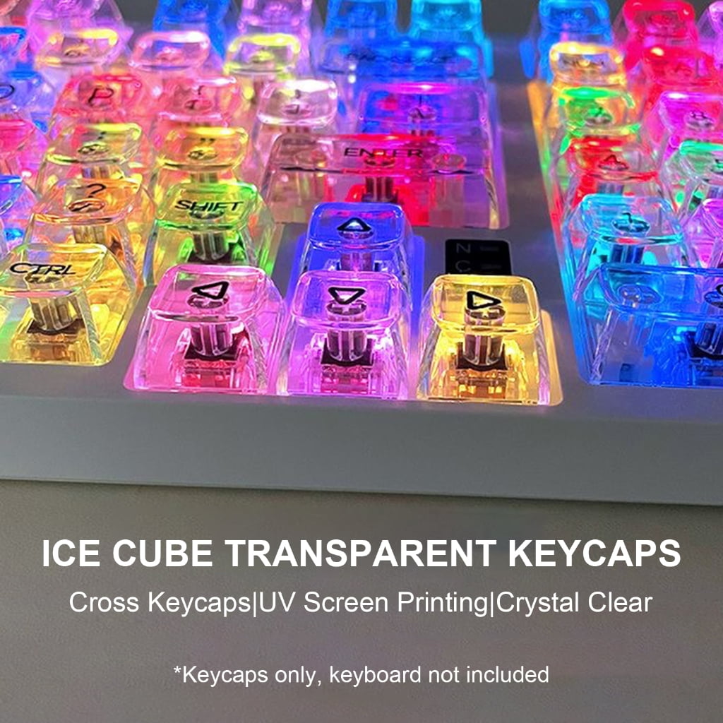 Bright and Smooth Clear Keycaps for MX Structure Mechanical Keyboards 115Keys