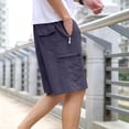 thumbnail image 3 of Besolor Plus Size Cargo Shorts for Men Elastic Waist Drawstring Summer Outdoor Hiking Workout Shorts with Pockets(X-Large,Purple1), 3 of 6