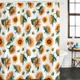 thumbnail image 3 of Shower Curtain Bathroom Set Watercolor Sunflower Leaves on White Waterproof Fabric Shower Curtains with Grommets&Hooks, Pastoral Plant Privacy Bath Curtain for Bathtub 72x72in, 3 of 9