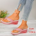 thumbnail image 4 of Latrodar Sandales de Douche pour Femmes Rétro Confortables Sandales de Marche Sandales à Enfiler d'Été Chaussures de Douche Compensées Sandales à Enfiler Rayées Respirantes pour Extérieur, 4 of 5