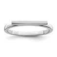 thumbnail image 3 of Sterling Silver White Rhodium-plated Polished Bar Ring Size 8, 3 of 6