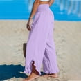 thumbnail image 3 of Dwaogom Woman Fashion Solid Color Ruffle Elastic Waist High Waist Long Pants Leggings For Women Thermal Leggings For Women Plus Size, 3 of 8
