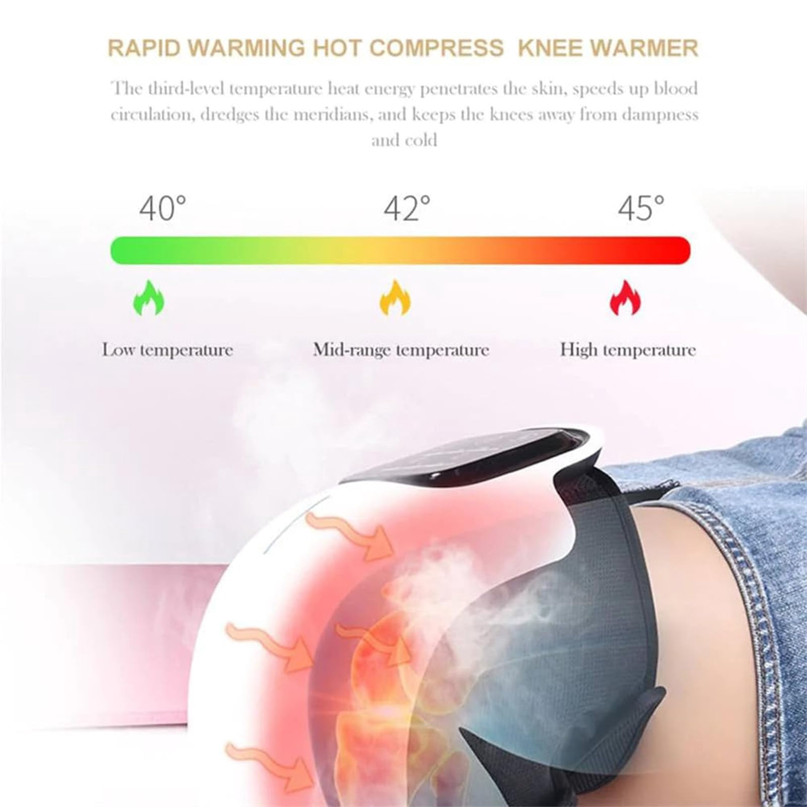 Upyogaa Knee Massager, 3-in-1 Knee Massager, Deep Heating, Light and Vibration Massage, Knees Massagers with Heat and Red Light, Relax Your Knees