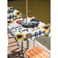 thumbnail image 2 of Square Outdoor Tablecloth with Umbrella Hole Black White Retro Rooster Outside Table Cloth Waterproof Patio Table Cover Sunflower Farmhouse Checkered Zipper Tablecloths for Picnic Camping 54x54 Inch, 2 of 8