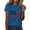 505_Blue, variant on 250th Anniversary of The States Women's T Shirt Round Neck T Shirt with American Flag Design Cotton Top for July 4 Summer 4th of July Tops