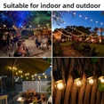 thumbnail image 4 of DAYBETTER 50ft Solar Outdoor String Lights, ST38 Patio Lights with 12 LED Bulbs, Dimmable & 8-Mode Remote Control, Waterproof for Porch, Garden, Bistro, Backyard Decor, 4 of 5